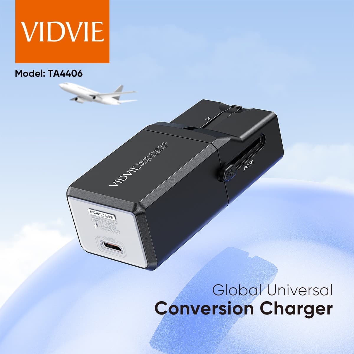 Vidvie TA4406  33W Wall Charger Global Universal Conversion Travel Adapter