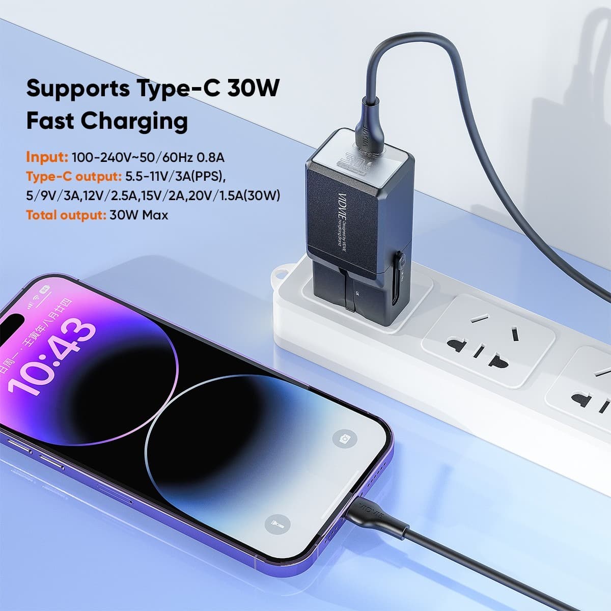 Vidvie TA4406  33W Wall Charger Global Universal Conversion Travel Adapter view 3