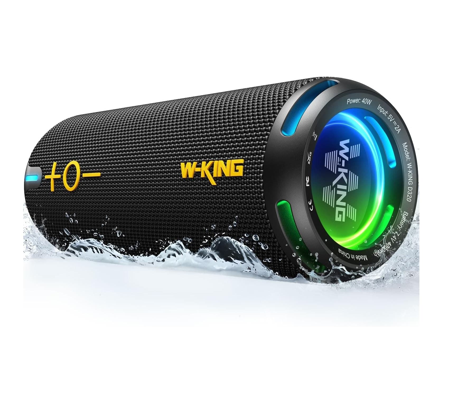 W-KING D320 IP67 Waterproof Portable Outdoor Bluetooth Speaker
