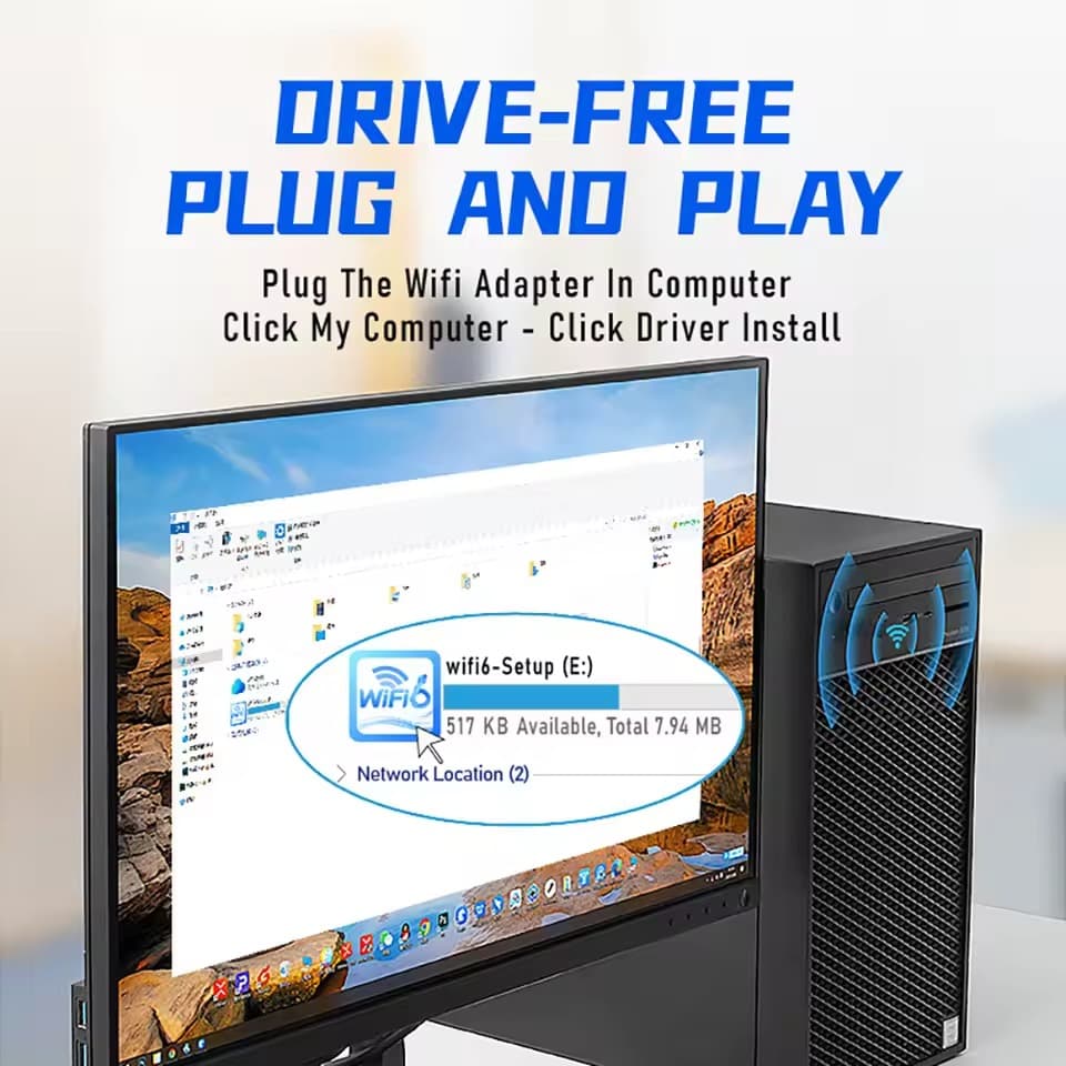 WiFi 6 Dual Band  USB 5G Wifi And Bluetooth Adapter 2 In 1 view 5