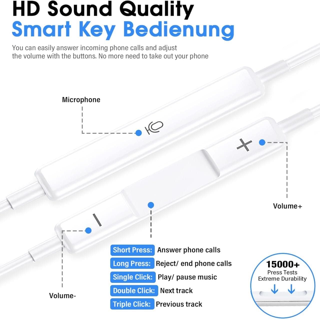 Wired Lightning iPhone Earphone With Microphone view 2