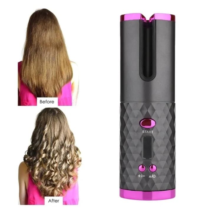Wireless Portable Cordless Auto Hair Curler USB Rechargeable For Curls Waves LCD Display Ceramic Curly Dyson view 3