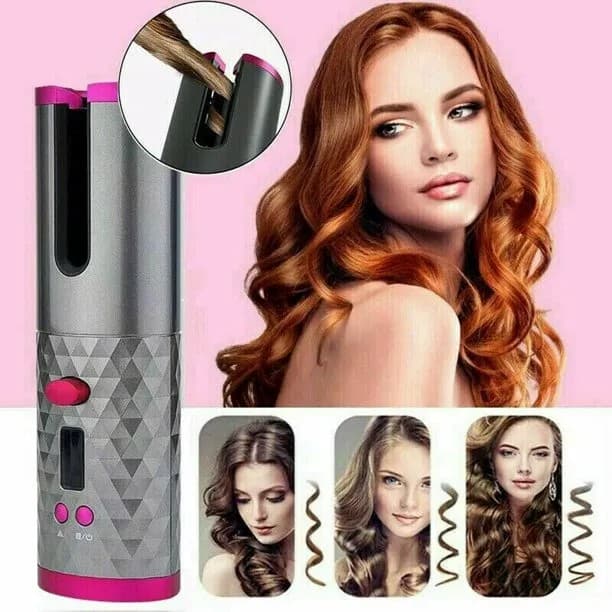 Wireless Portable Cordless Auto Hair Curler USB Rechargeable For Curls Waves LCD Display Ceramic Curly Dyson