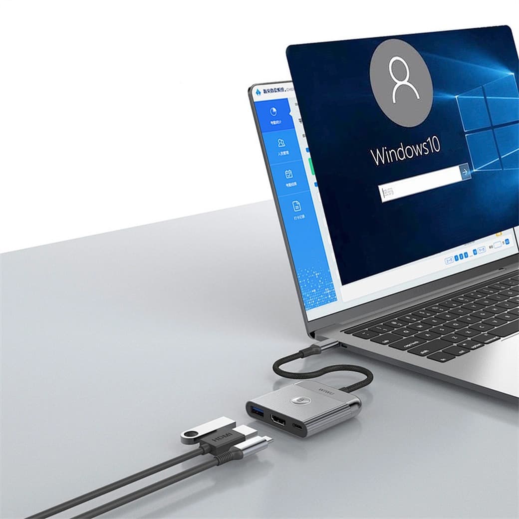 WiWU HB002 3 In 1 Type C To HDMI Hub Laptop Adapter view 3