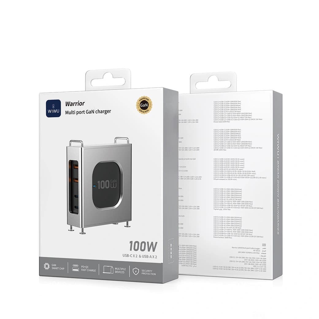 WiWU Wi‑G013 100W Warrior Multi Port GaN Charger (2C2A) view 4