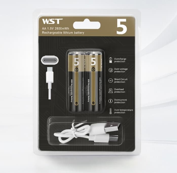 WST Type C Rechargeable AA Batteries 1 Pair view 5