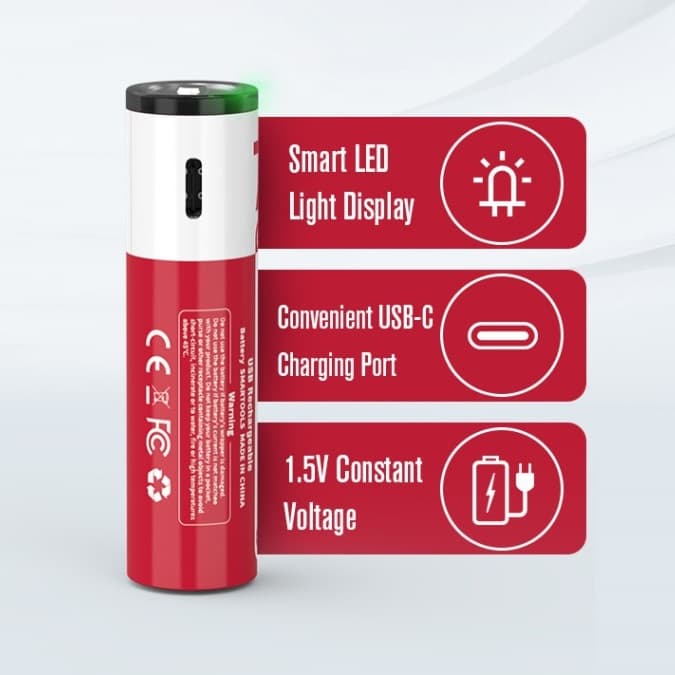 WST Type C Rechargeable AAA Batteries 1 Pair