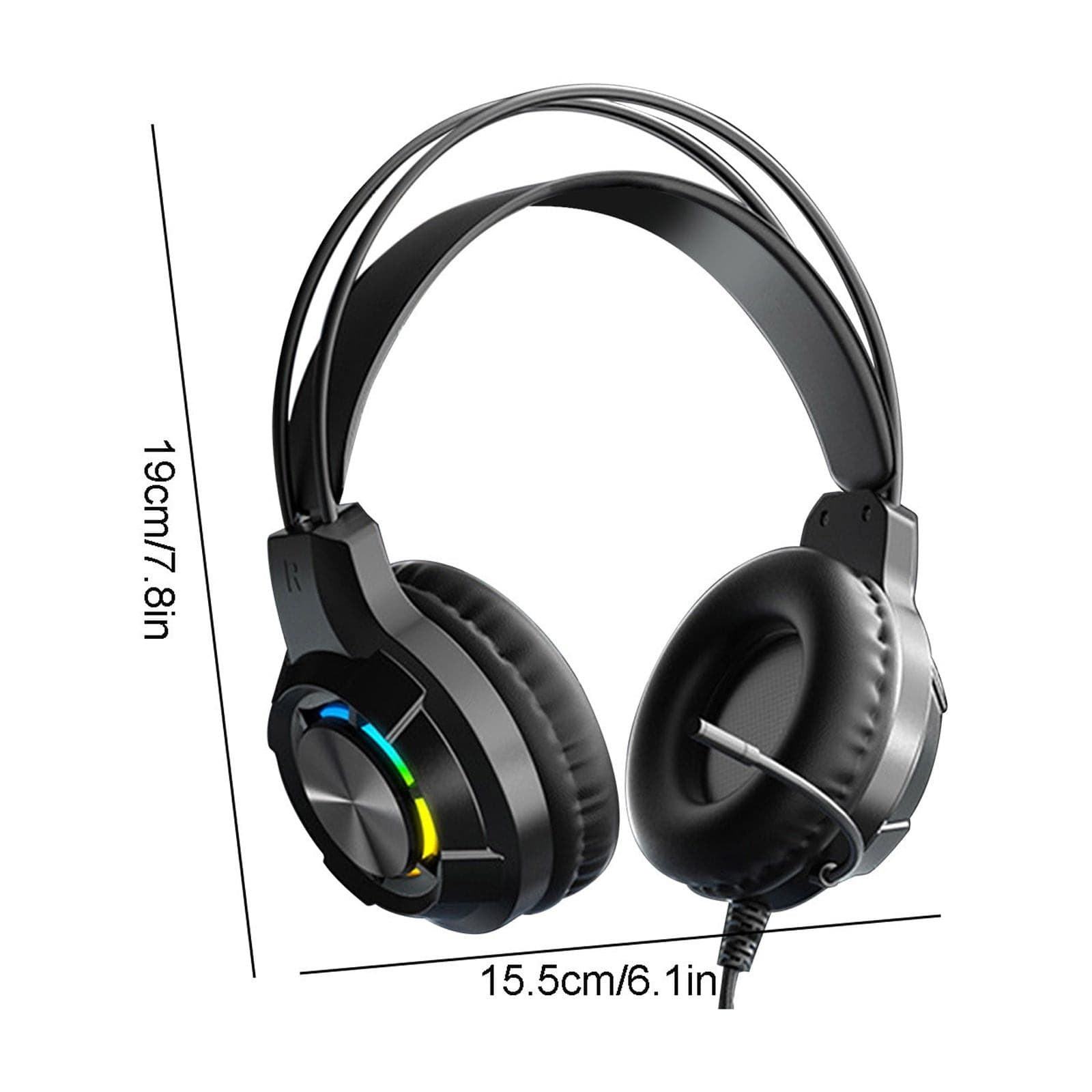 X17 Deepbass Over‑Ear Gaming Headset With Microphone LED RGB Lighting view 4