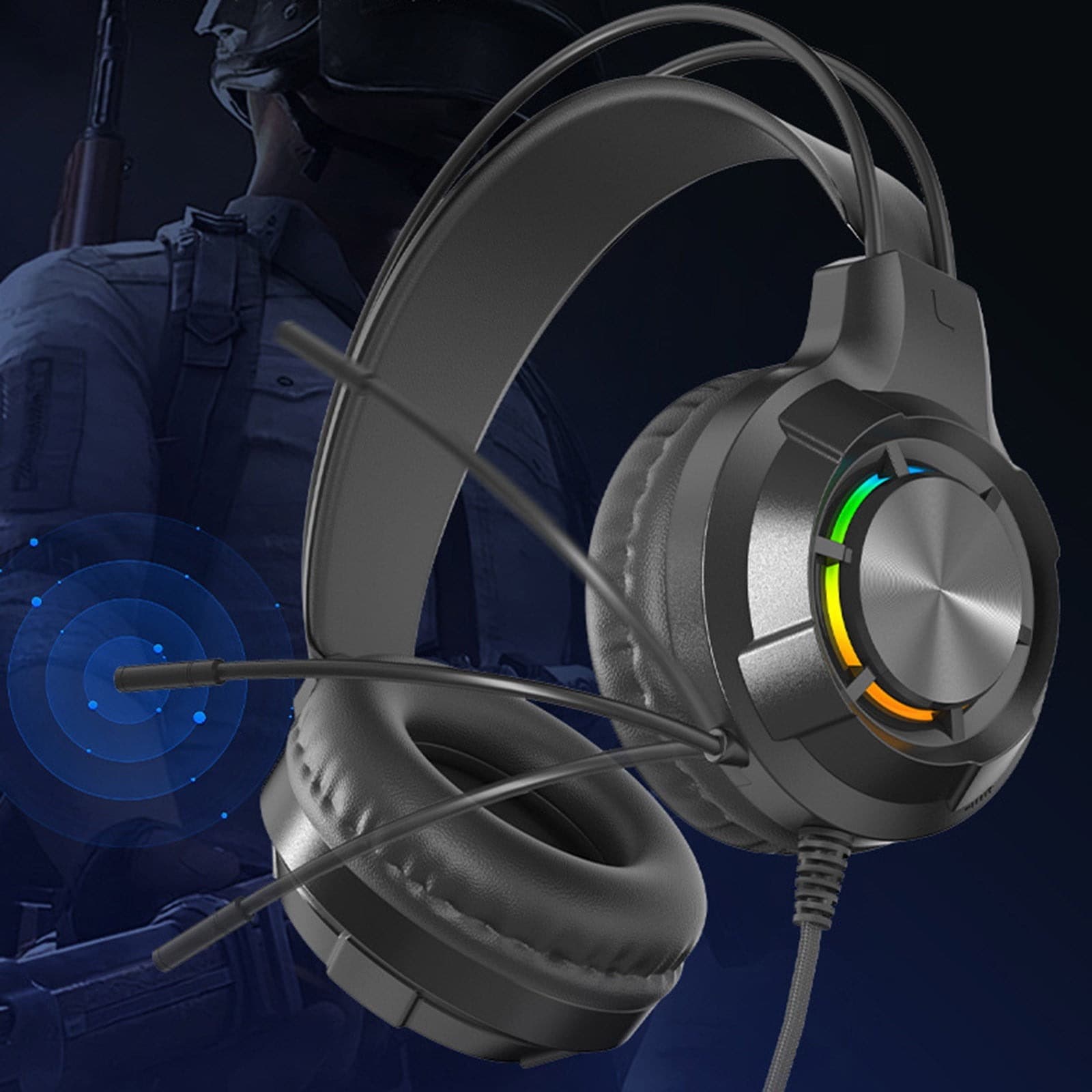 X17 Deepbass Over‑Ear Gaming Headset With Microphone LED RGB Lighting view 5
