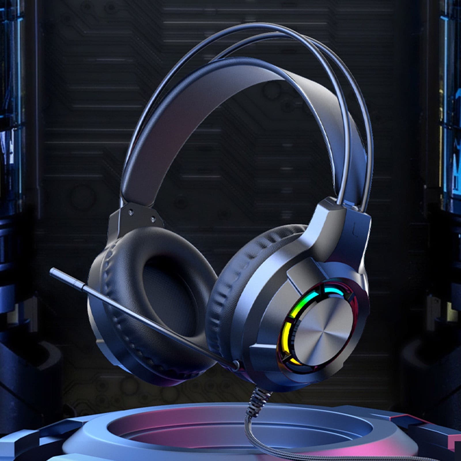 X17 Deepbass Over‑Ear Gaming Headset With Microphone LED RGB Lighting view 3