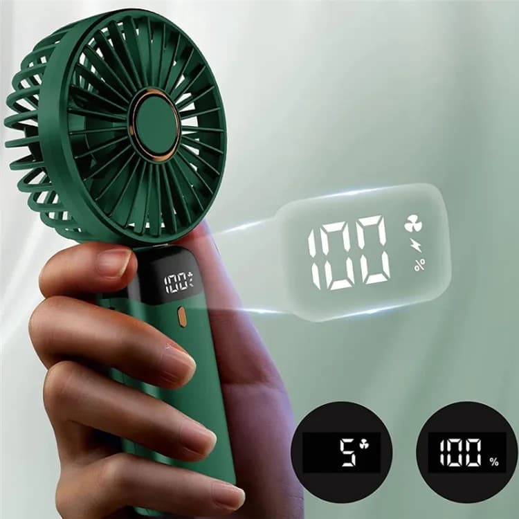 X5 Handheld Mini Portable USB Rechargeable Fan With LED Display