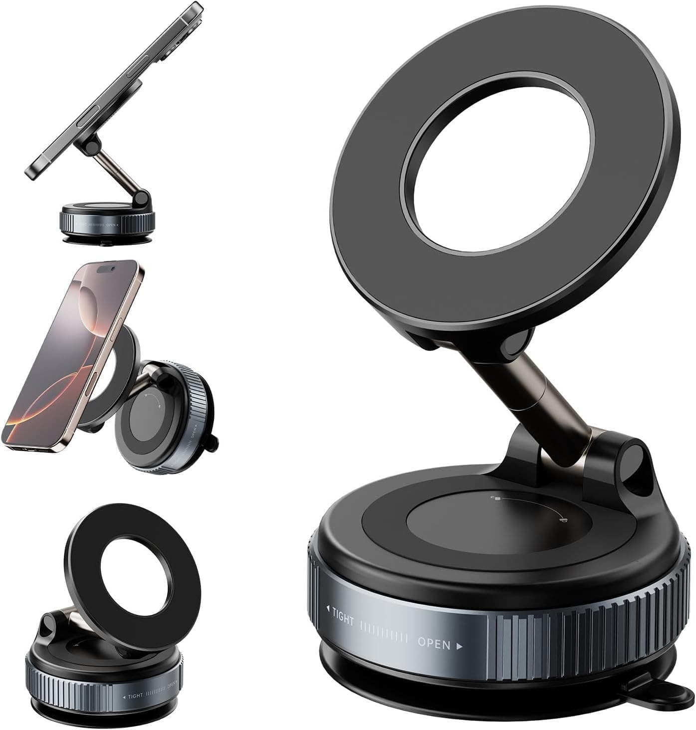 X68 MagGrip 360° Magnetic Car Phone Mount With Suction Lock