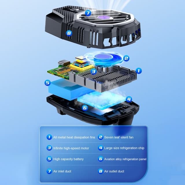X91 Rechargeable Semiconductor Mobile Phone Cooler With 1/4 Bracket Screw view 3