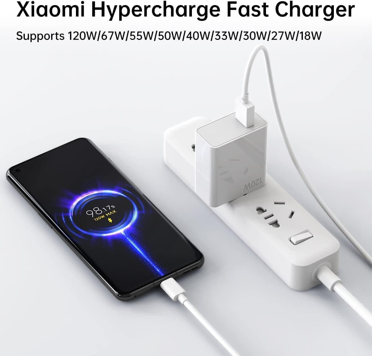 Xiaomi Mini 120 Watt Hypercharge Fast Wall Charger Xiaomi Mi Redmi Black Shark Poco view 2