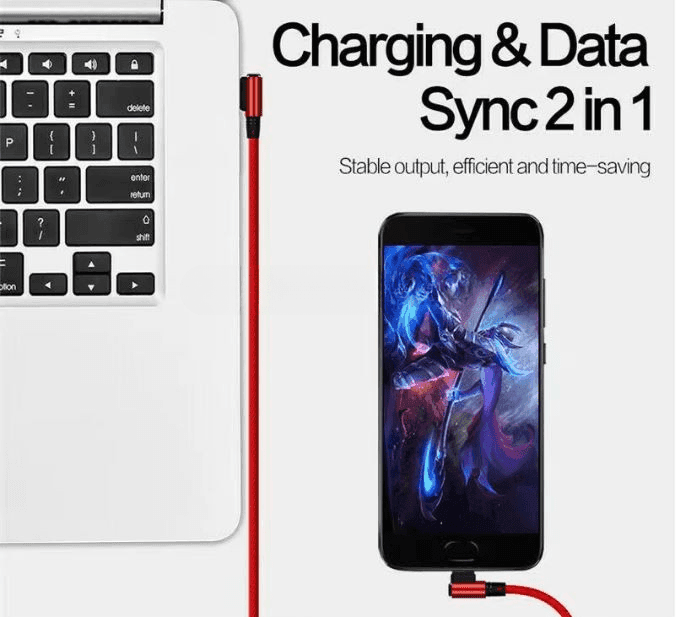 XLIVE 2 Meter Right Angle 90 Degree USB C Data Cable view 3