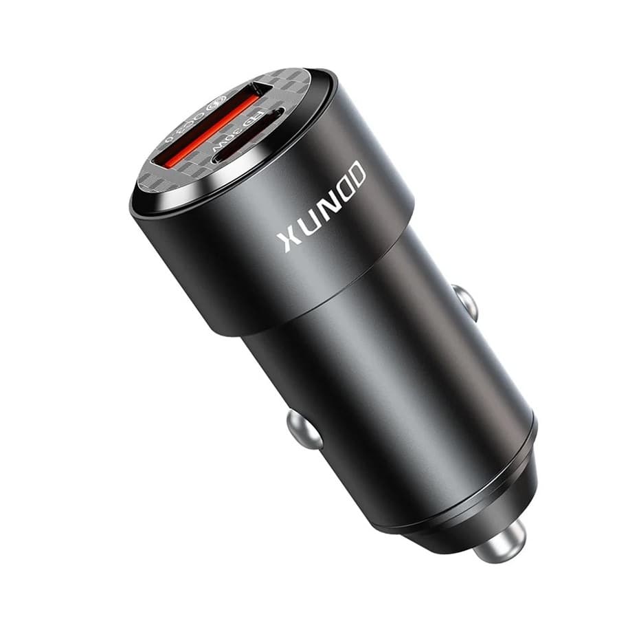 XUNDD XDCH 067 Type-C + USB Phone Fast Charging Adapter Aluminum Alloy Car Charger