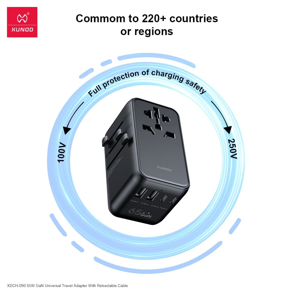 Xundd XDCH 090 65Watt GaN Universal Travel Adapter view 2