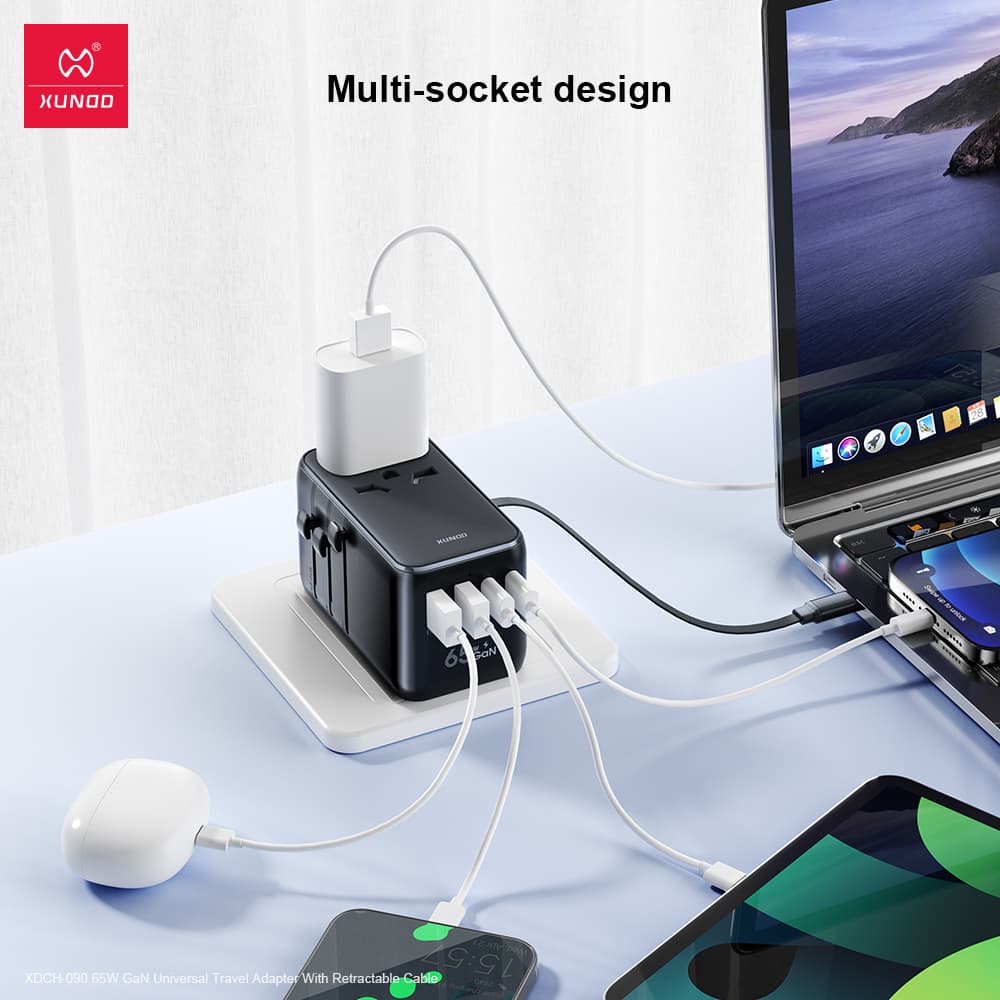 Xundd XDCH 090 65Watt GaN Universal Travel Adapter view 3