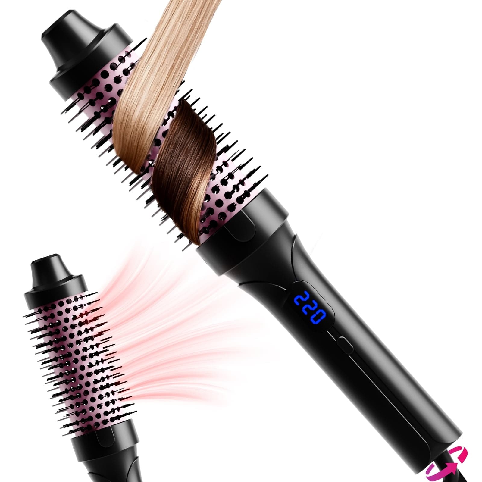 Yafei Thermal Brush Quick Heating Hot Brush Digital Display Temperatures Curly Hair Brush