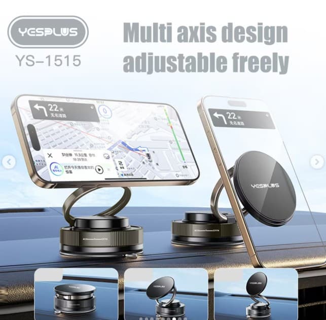 Yesplus YS-1515 Ultra-Stable Magnetic Phone Mount N58 Strong Magnet & Vacuum Suction Base view 2