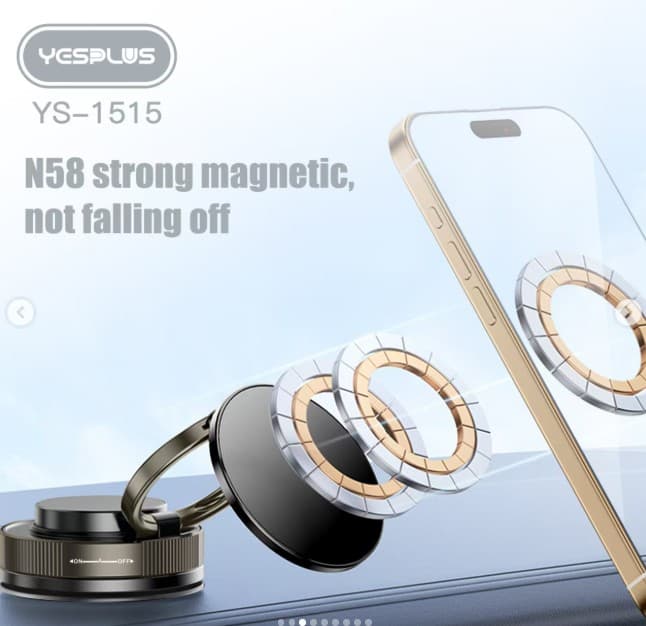 Yesplus YS-1515 Ultra-Stable Magnetic Phone Mount N58 Strong Magnet & Vacuum Suction Base view 5