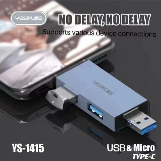 Yesplus YS1415 Multifunction 6 In 1 Card Reader USB Hub view 5