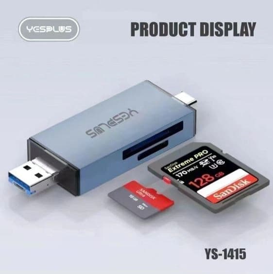 Yesplus YS1415 Multifunction 6 In 1 Card Reader USB Hub view 3