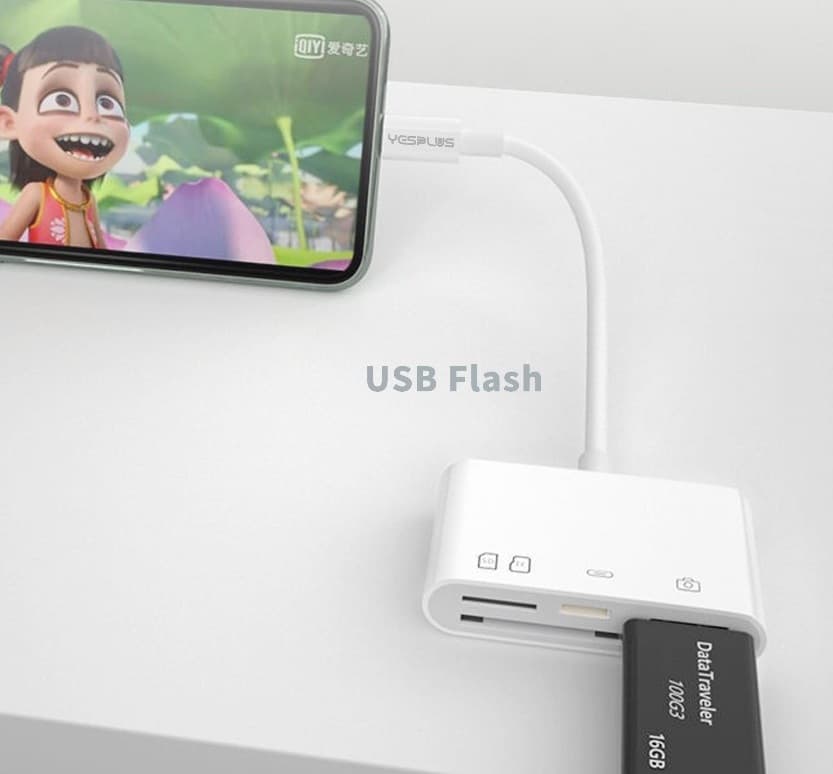 Yesplus YS1418 iP Lightning To 4-in-1 OTG Adapter USB Card Reader view 3