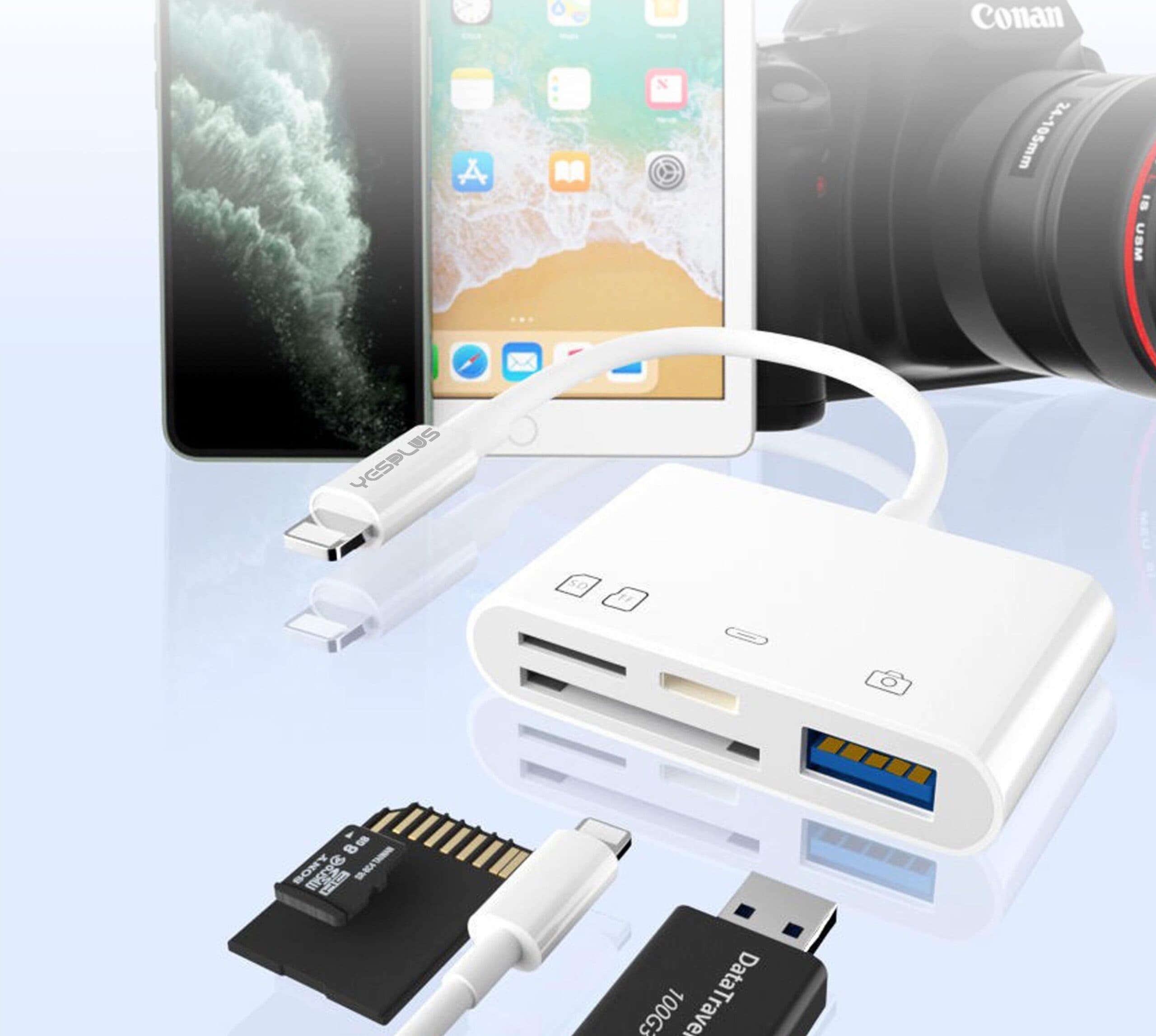 Yesplus YS1418 iP Lightning To 4-in-1 OTG Adapter USB Card Reader view 4