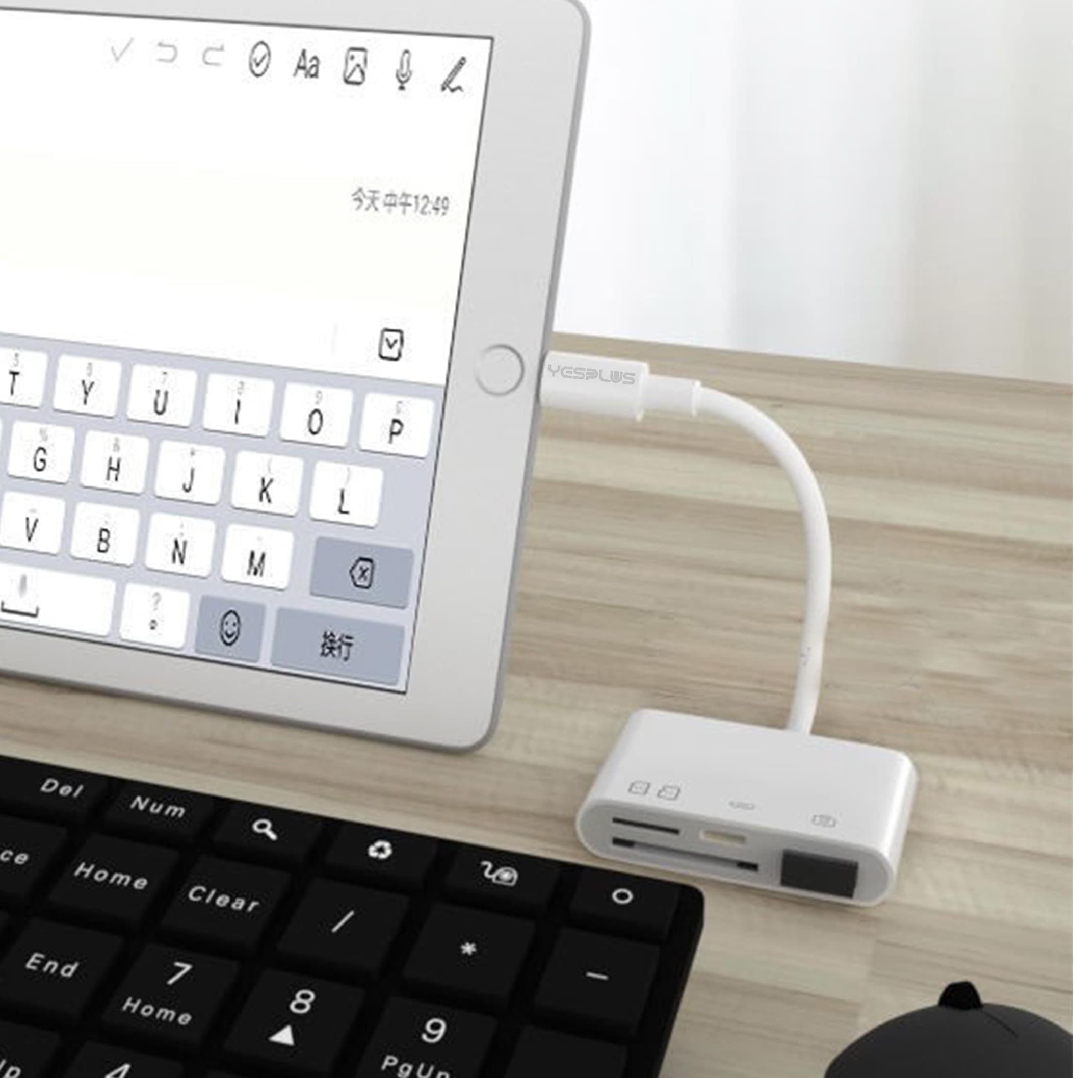 Yesplus YS1418 iP Lightning To 4-in-1 OTG Adapter USB Card Reader view 2