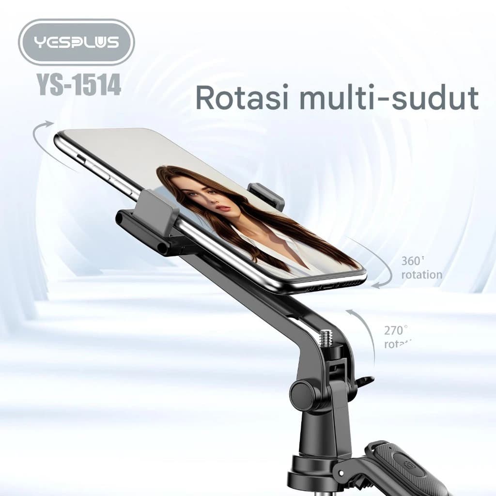 Yesplus YS1514 Tripod Selfie Stick Bluetooth – 1.8 Meter Portable Tripod With Remote view 3