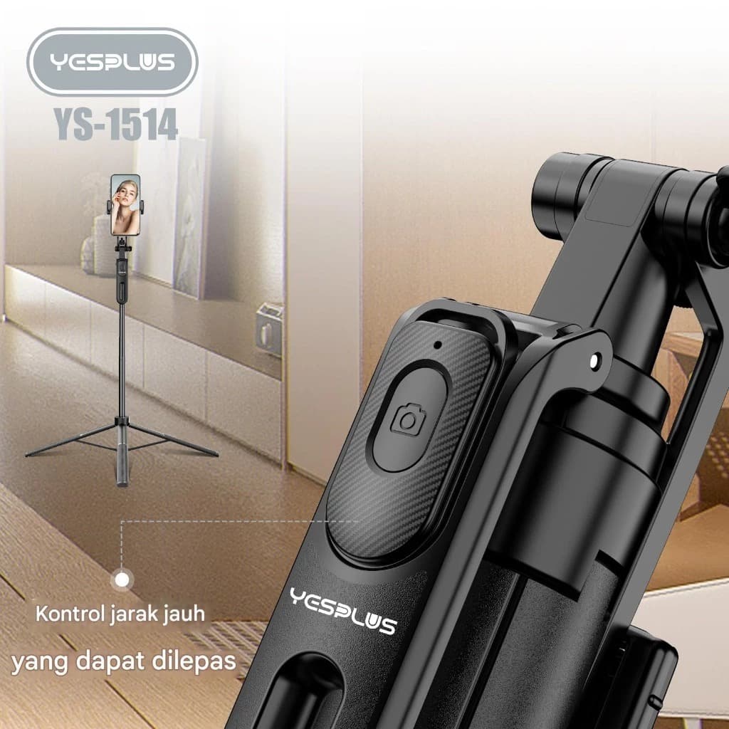 Yesplus YS1514 Tripod Selfie Stick Bluetooth – 1.8 Meter Portable Tripod With Remote view 6