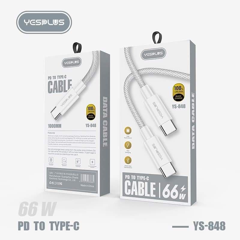 Yesplus YS848 Type C To C 66 Watt Mobile Charger Data Cable view 3