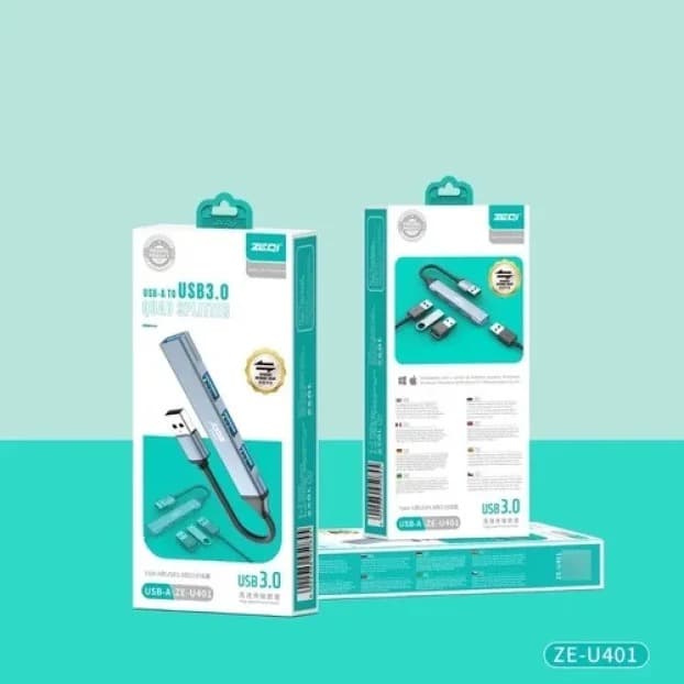 Zeqi ZE-U401 4-Port USB High-Speed USB Hub for Multiple Device Connectivity view 4