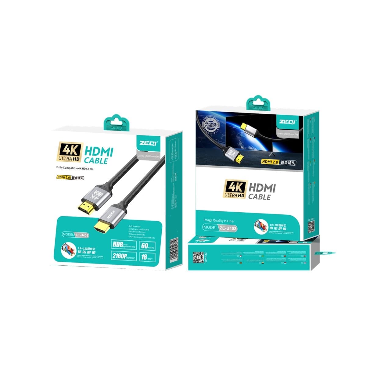 ZEQI ZE-U403 Ultra HD 4K HDMI Cable (1M-3M-5M Options) view 5