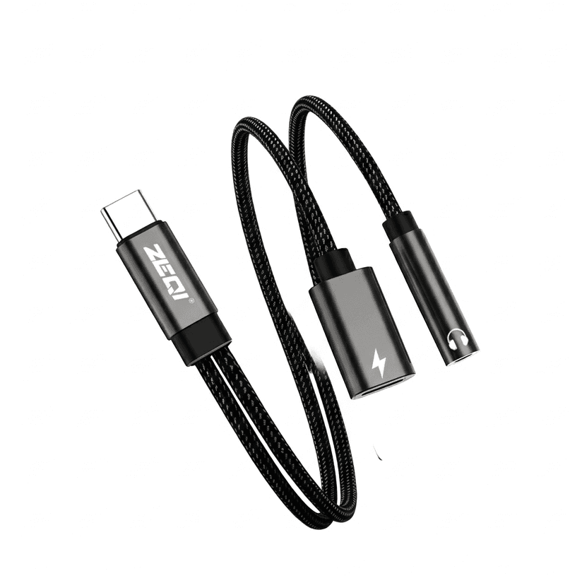 Zeqi ZE U404 Type-C 2-in-1 Audio & Charging Adapter