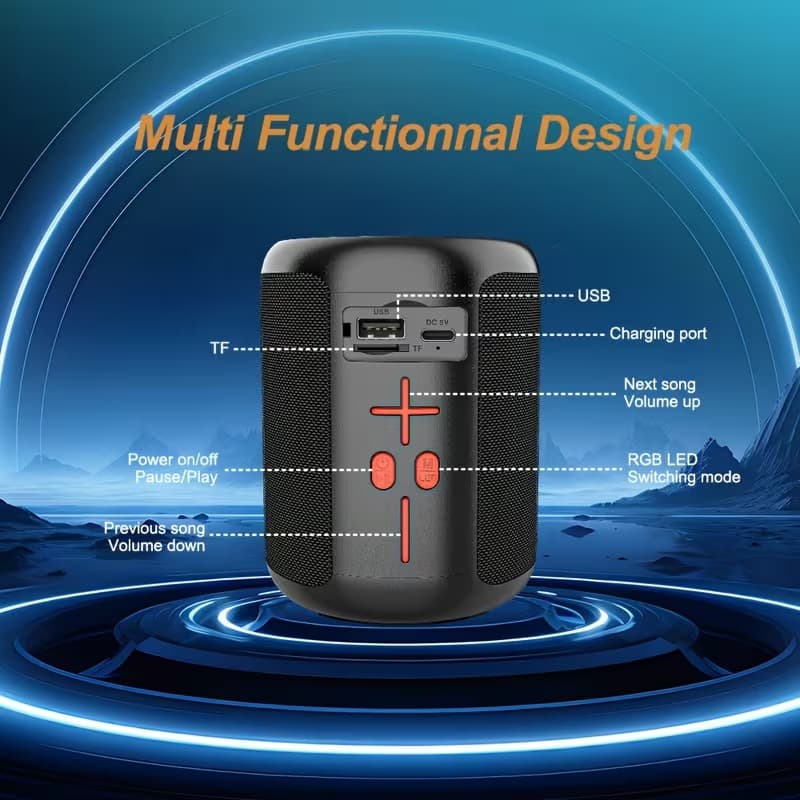 ZQS-P2 Portable Wireless ZQS P2 Bluetooth Speaker With TWS, FM Radio, USB & TF Card Support view 4