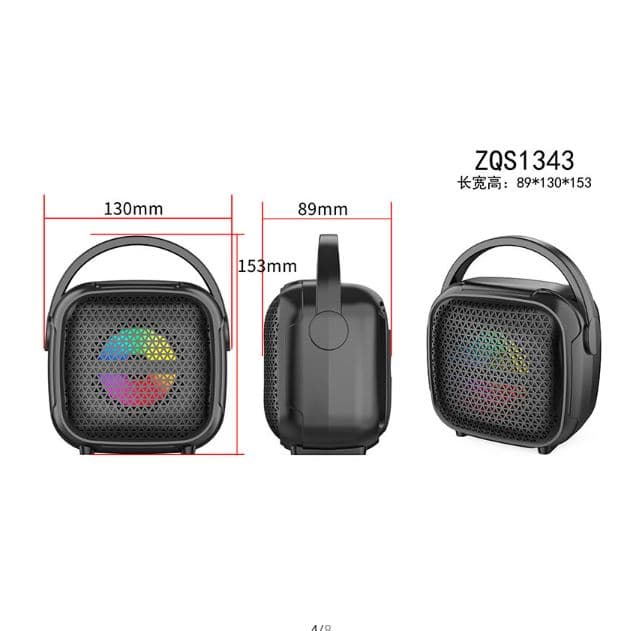 ZQS1343 3 Inch Portable Wireless Bluetooth Speaker With Colorful Light view 2