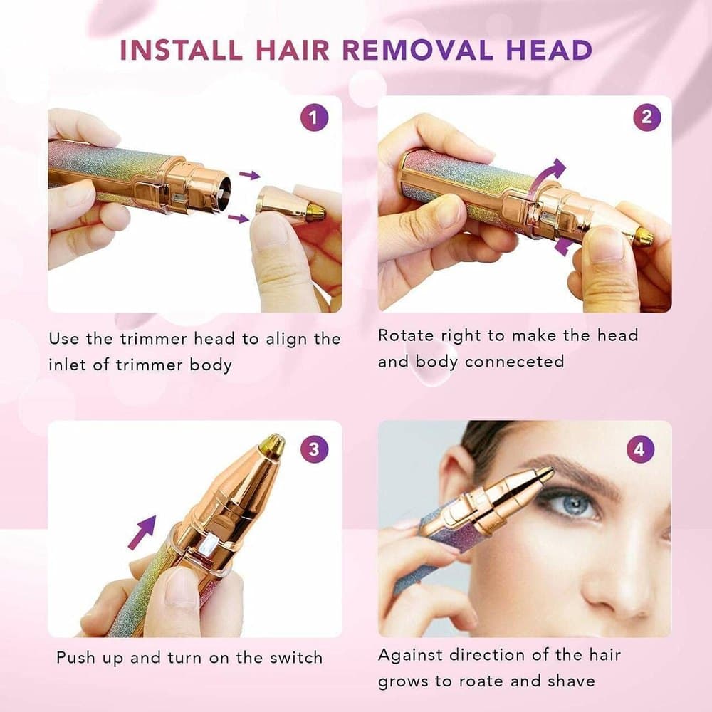 2 In 1 Portable Rechargeable Facial Hair Remover Eyebrow Trimmer — image 2