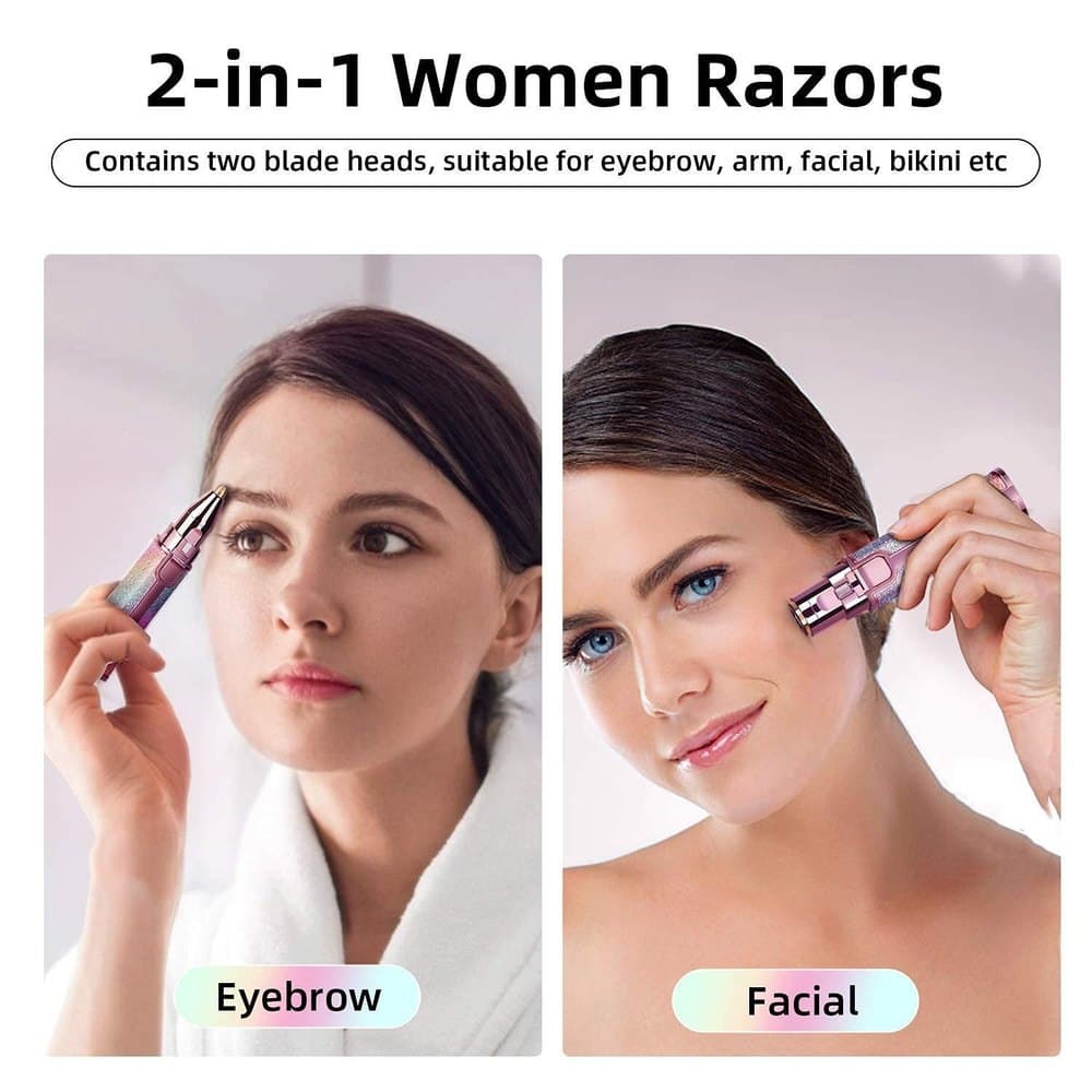 2 In 1 Portable Rechargeable Facial Hair Remover Eyebrow Trimmer — image 4
