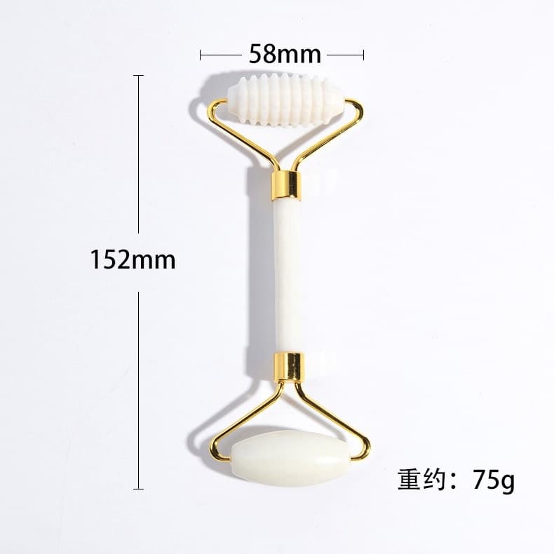 3 Sets Handheld White Green Quartz Jade Roller Gua Sha Beauty Facial Massage — image 3