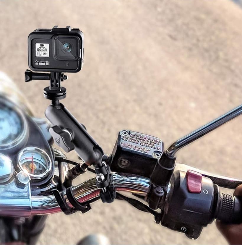 360° Metal Motorcycle Bike Action Camera And Mobile Holder Handlebar Mount — image 3