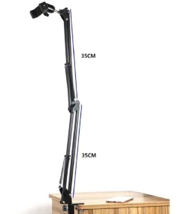 Adjustable Foldable Scissor Arm Mobile Stand With Table Clamp And Phone Holder — image 2