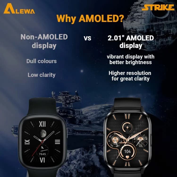 Alewa Strike Amoled Smartwatch 2.01″ Large Display Bluetooth Calling IP67 WaterProof Metal Body — image 2