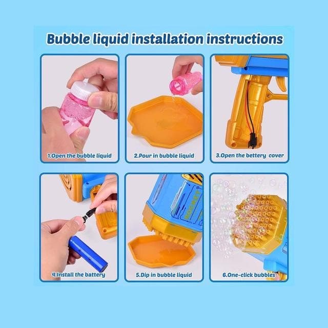 Automatic Recharbeable Bubble Gun 60 Holes With Cool Lights — image 4
