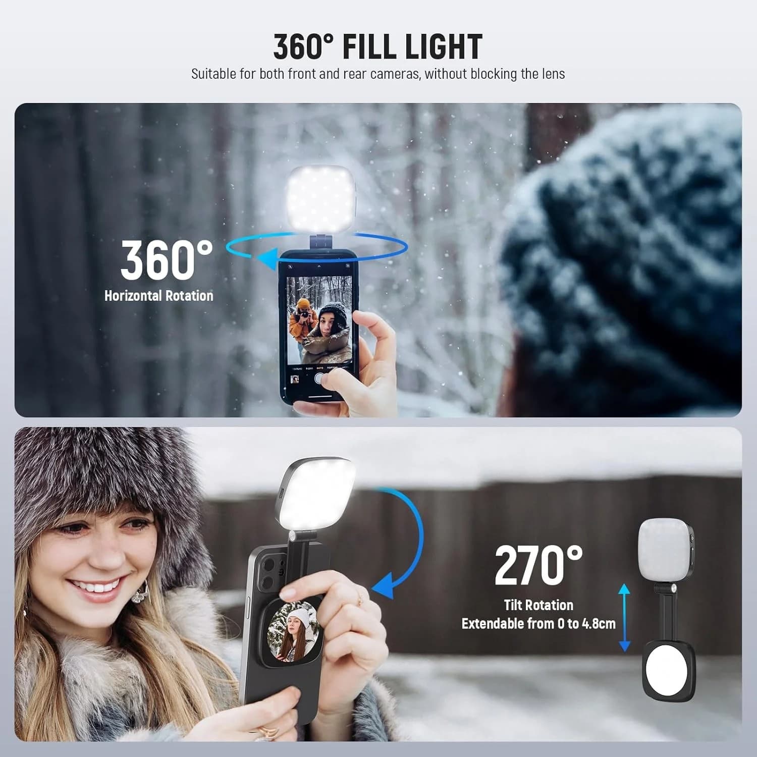 B13 MagSafe Magnetic Selfie Light With Mirror Folding LED Light For Phone & Video Calls — image 4