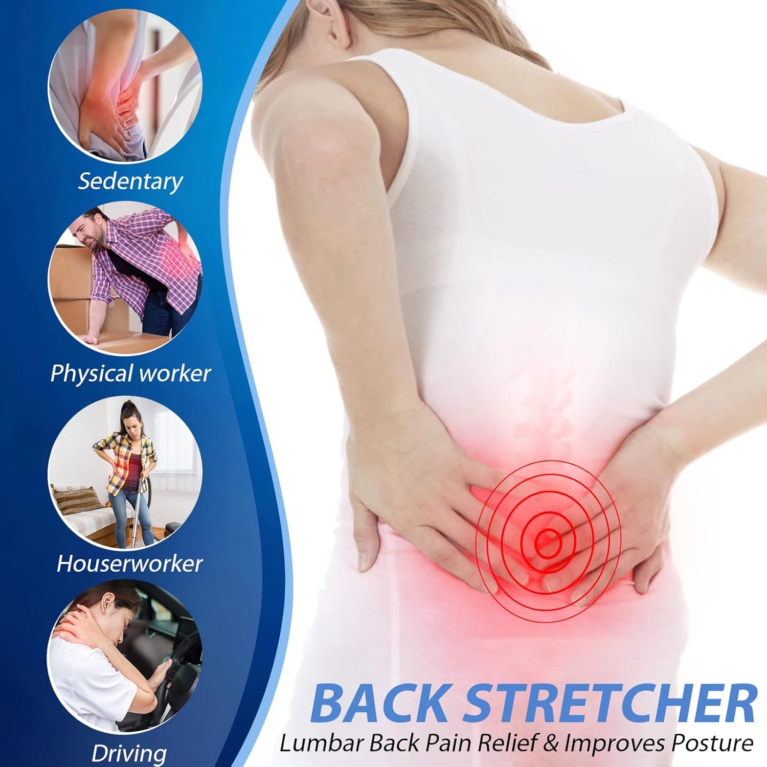Back Stretcher For Back Pain Relief 3 Level Adjustable — image 3