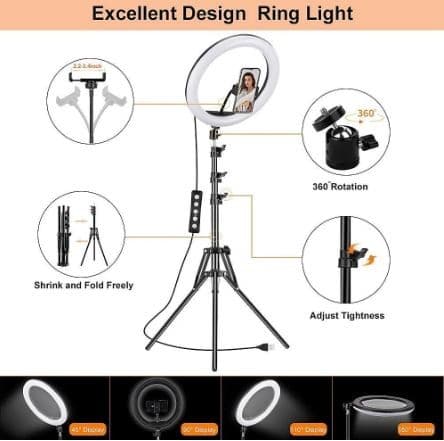 BD 360 Ring Light 36 CM With 7 Feet Tripod Stand And Mobile Holder Tiktok Light — image 4
