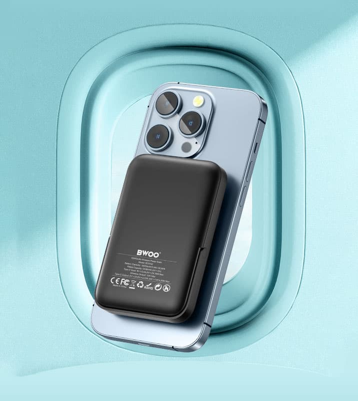 Bwoo BO P33 10000mAh Magnetic Wireless Power Bank With Foldable Holder — image 5