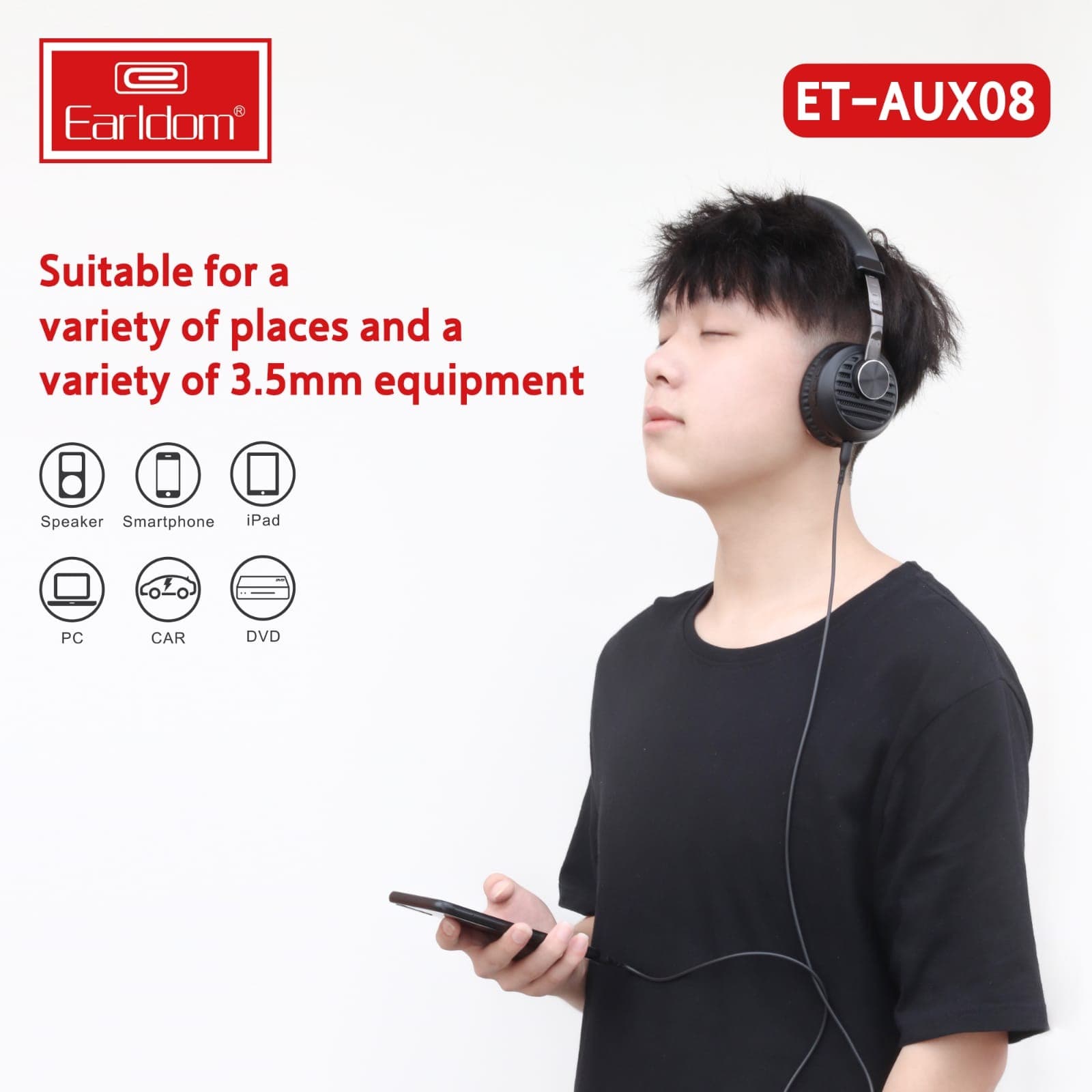 Earldom AUX08 3 Meter Stereo AUX Audio Cable 3.5mm Male To Male Connector — image 2